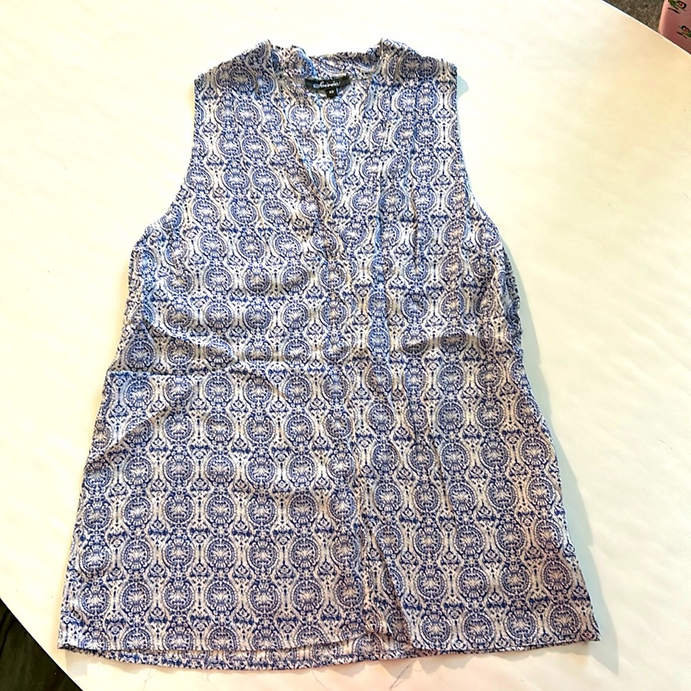 V-neck blouse.